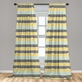thumbnail image 5 of Ambesonne Mid Century Curtains, Xmas Trees Fifties, Pair of 28"x84", Yellow Black Aqua, 5 of 5