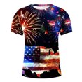 thumbnail image 2 of Camisas de Manga Larga para Hombres, Cómoda Impresión de Manga Corta Blusa de Cuello Redondo Hecha de Poliéster Ligero para el Verano, Camisas de Verano para Hombre, 2 of 6