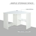thumbnail image 3 of HOMCOM Modern Corner Computer Desk Home Office, Study Workstation Setup, White, 3 of 9
