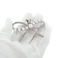 thumbnail image 4 of Unique Bargains 2 Pcs Shoe Accessories Fashionable Pearl Rhinestone Bow with Detachable Clip Shoe Decorations Silver Tone, 4 of 6