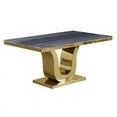 thumbnail image 3 of 5pc. Dining Set with Gray Marble Table and Black Velvet Chairs, 3 of 5