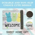 thumbnail image 3 of Easter Door Mat Rabbit Welcome Doormat Indoor Outdoor Entrance Non-Slip Floor Mats for Vintage Rustic Yard Home Party Decor 17 X 29 Inch, 3 of 5