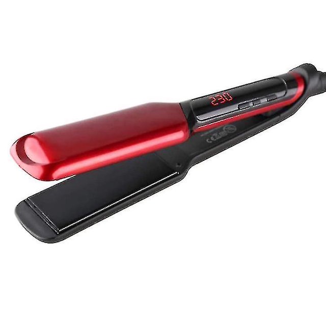 Electric Ceramic Hair Straightener, Led Display, Adjustable Temperature(red)