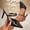 Black, variant on Women's Pleated Metallic Mule Heels, Pointed Toe Stiletto Slides with Double Straps, Elegant Slip-On Heels Silver 9.5(43)