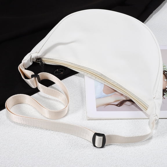 GAXIRE White Nylon Small Crossbody Sling Bag with Zipper, Portable and Lightweight for Women’s Outdoor Activities