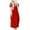 Red, variant on CALAFEBILA Women Midi Dress Sports Solid Crew Neck Short Sleeve Pocket Minimizing Waistline Boho Women Maxi Dress