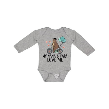 

Inktastic My Nana Papa Love Me Grandchild Boys Long Sleeve Baby Bodysuit