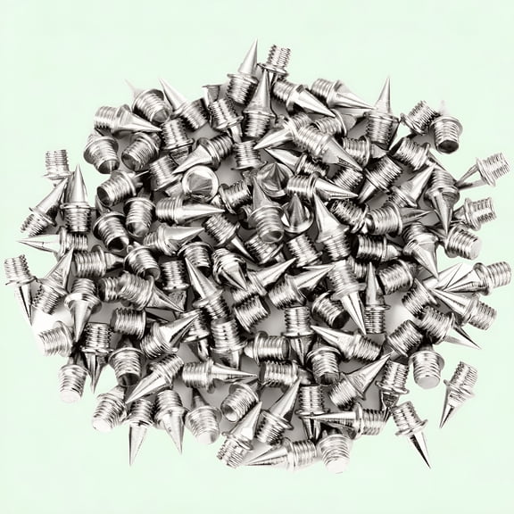 BESTSKY 110 Piece 3/8 Inch Steel Track and Cross Country Spikes Replacement, Silvery