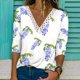 thumbnail image 1 of Pntutb Mujer Moda Casual Manga Larga Botones Cómoda Impresión Sudadera tops Blusa Pntutb Pntutb-3803, 1 of 5