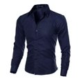 thumbnail image 1 of Camisa De Manga Larga Rayada De Hombres Seda De Hielo, 1 of 6