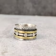 thumbnail image 3 of Doted Spinner Band, Meditation Ring, 925 Sterling Silver Ring, Spinning Thumb Ring, Two Tone Ring, Fidget Ring, Handmade Jewelry, Christmas Oxidized, Womans Band Ring, Anxiety Ring, Mans Band Gifts, 3 of 6