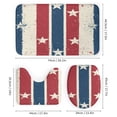 thumbnail image 3 of 4 Pcs Shower Curtain Sets with Non-Slip Rugs Toilet Lid Cover And Bath Mat Stars And Stripes Red White Blue Waterproof Fabric Bath Curtains Independence Labor Day for Bathroom Decor Sets, 3 of 8
