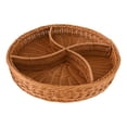 thumbnail image 2 of Cesta de pan de mimbre de imitación, cestas de pan tejidas de mimbre, bandeja para servir alimentos de mesa, cestas redondas de frutas para el hogar 4 rejillas, 2 of 8