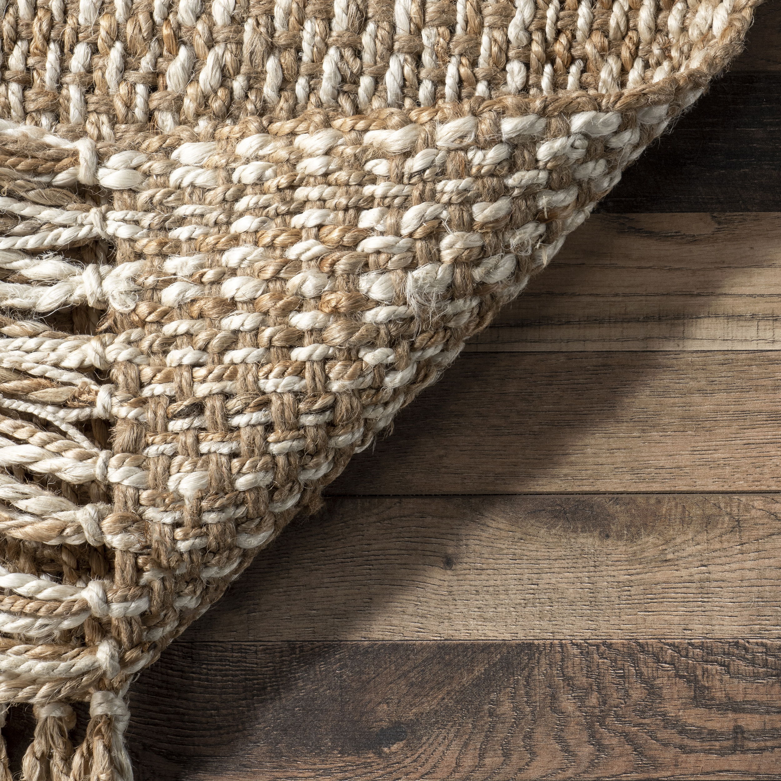 nuLOOM Suchin Casual Woven Jute Tassel Area Rug, 8' x 10', Natural