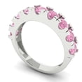 thumbnail image 2 of 1.53 ctw Wedding Band for Women - 14K White Gold Simulated Pink Diamond Stackable Eternity Ring, 2 of 6