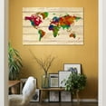 thumbnail image 4 of Abstract Watercolor World Map Wall Art Canvas Abstract Map Art Watercolor Map Decor Mordern Design Framed Canvas Art For Bedroom Livingroom Office, 4 of 7