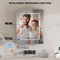 thumbnail image 4 of Led Medicine Cabinet with Lights, Lighted Black Mirror Cabinet with Mirror,Defogging, Mirror Cabinet Wall Mounted for Bathroom Black,Brightness Adjustable,24x30 Inch, 4 of 14