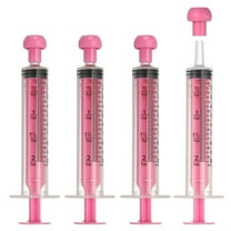 Uxcell Feeding Syringes with Cap Plastic Syringes Pet Feeding Measuring Tool No Needle, 10ml, Pink, 4 Pcs for Pets