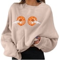 thumbnail image 2 of Pull Ample d'Automne pour Femmes Halloween, Sweat à Manches Longues Col Rond Imprimé Citrouille pour Adultes, 2 of 3