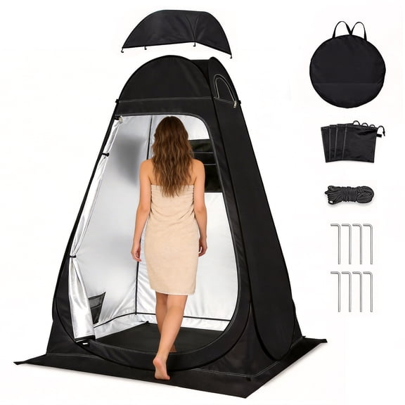 Camping Shower Tent, Outdoor Pop Up Changing Tent, Portable Bathroom Toilet Tent Privacy Tent with Portable Bag for Camping, Beach, Hiking, Travelling