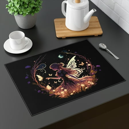 

Fairy Butterfly Moon Placemat Home decor Custom placemat home gifts kitchen decor gifts