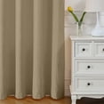 thumbnail image 6 of OVZME Ivy Embossed Taupe Curtains 84 Inch Length 2 Panels Set,Elegant Modern 3D Embossed Fall Leaf Textured Farmhouse Curtains for Nursery Light Filter Room Darkening Grommet Window Drapes,52"Wx84"L, 6 of 7