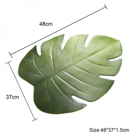 

Kitchen Placemat Leaves Pvc Dining Table Mat Disc Pads Bowl Pad Coasters Waterproof Table Decor Pad Slip-resistant Placemat Tool