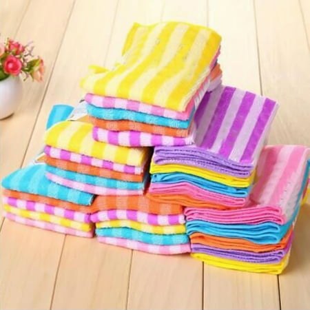 

Travelwant 5Pcs Kitchen Dining Striped Wash Towel Absorbent Square Microfiber Dishcloths