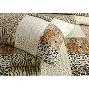 MarCielo 3 Piece Quilted Bedspread Leopard Print Quilt Quilt Set Bedding Throw Blanket Coverlet Animal Print Bedspread Ensemble Cheetah King Oversize(Cal King)