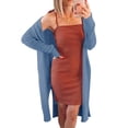 thumbnail image 2 of Womens Solid Color Long Sleeve Open Front Knit Sheer Cardigans Lightweight Kimono Long Sweater, 2 of 3