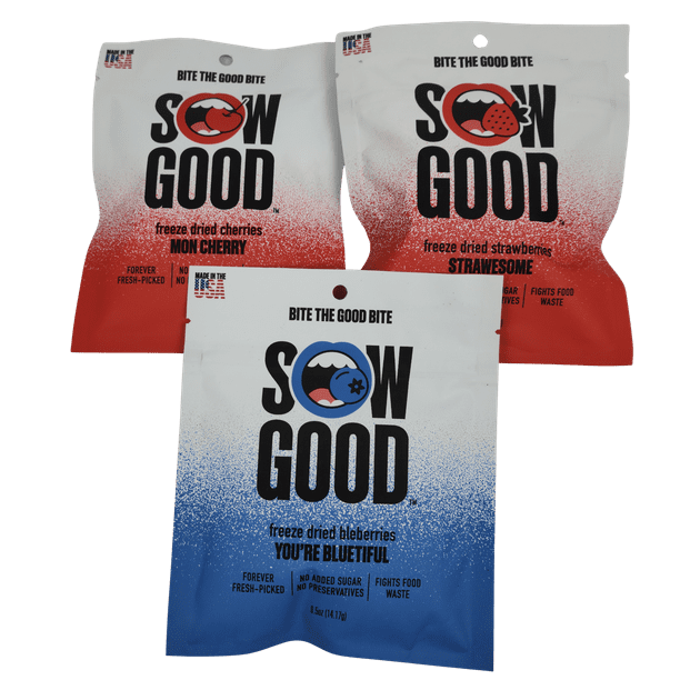 Sow Good Freeze Dried Fruit Variety Pack Three .5 oz Bags