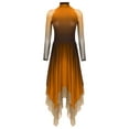 thumbnail image 3 of Hansber Women's Praise Dance Dress Long Sleeve Flowy Swing Asymmetrical Tunic Worship Liturgical Dancewear Orange M, 3 of 6