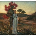 thumbnail image 2 of Richard Bergh 21x20 Black Ornate Framed Double Matted Museum Art Print Titled: The Knight and the Maiden (1897), 2 of 5