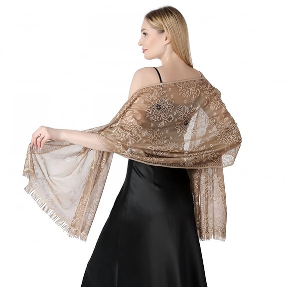 TELOLY Lace Shawls and Wraps for Evening Dresses Scarfs for Women Pashmina Wedding Formal Shawl Women'S Wraps & Pashminas