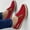 Red#1, variant on MPWEGNP Shoes for Women Suede Breathable Solid Color Flat Round Toe Comfortable Lace Up Casual Single Slip On Sneakers