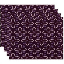 Simply Daisy 18" x 14" Trumpet Flower Geometric Print Placemats, Set of 4