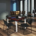 thumbnail image 2 of Kee 42" Square Breakroom Table- Mahogany/ Chrome & 4 Zeng Stack Chairs- Black, 2 of 8