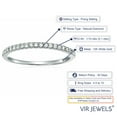 thumbnail image 3 of Vir Jewels 1/10 CTTW Mircopave Petite Diamond Wedding Band 10K White Gold Round Size 5.5 Female Adult, 3 of 6