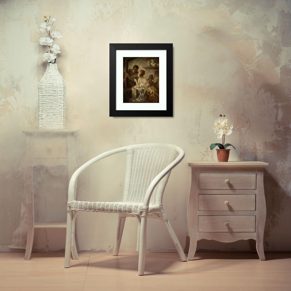 Honoré Daumier 12x14 Black Modern Framed Museum Art Print Titled - The Studio (1870)