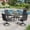 Black Table-Black Chairs, variant on VOXBIN Outdoor Dining Set for 2 Including 28 Inch Round Patio Table and 2 High Back Swivel Chairs, Black&Black