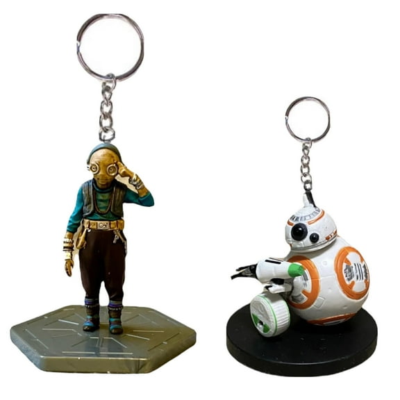 Star Wars Maz Kanata & BB8 Key Ring Keychain Figure Pirate Queen PVC Figurine 3” New