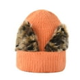 thumbnail image 5 of Generic Beanie Hat for Women Cute Cat Ear Beanie Winter Hat with Horns Beanie Hats Knit Cuffed Warm Ski Caps Women's Elastic Knitting Cold Hat Ski Hat Warm Hat, 5 of 5