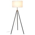 thumbnail image 2 of Evelyn&Zoe Kahn Two-Tone Floor Lamp with Fabric Shade, Blackened Bronze/Antique Brass/White, 2 of 10