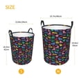 thumbnail image 3 of Sikiie Colorful Excavator Print Round Dirty Clothes Basket, Waterproof Standing Foldable Storage Basket, for Laundry Room, Bedroom, Bathroom Storage-Small, 3 of 6