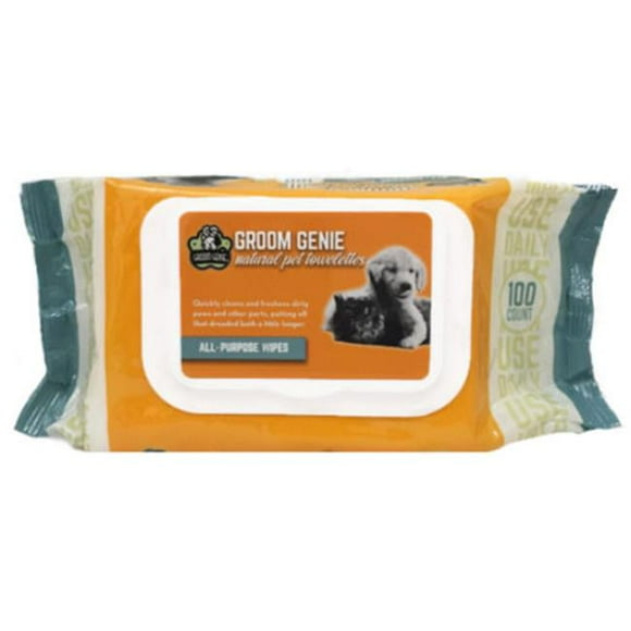 Multipet International Groom Genie All Purpose Daily Clean Pet Wipes, 100 Ct