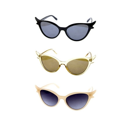 Hollywood Cat Eye Sunglasses - 50s Retro Glamour Style Shades