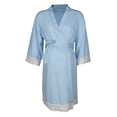 thumbnail image 5 of Frostluinai Women's Maternity Nursing Robe Pregnancy Breastfeeding Bathrobes 3 in 1 Labor Delivery Nightgowns Soft Comfy Loungewear Blue M, 5 of 8