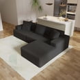 thumbnail image 2 of Leumius 102" Cloud Sectional Sofa with L-Shape Chaise,Modular L-Shape Sofa Couch with Chaise and Deep Seat,Upholstered Boneless Couches for Living Room Bedroom,Black, 2 of 14