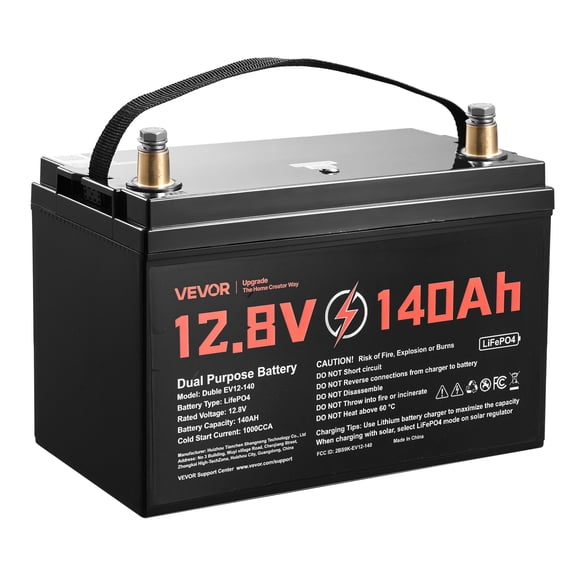 VEVOR 12V 140Ah Dual Purpose LiFePO4 Lithium Battery, 1000 CCA Group 31, Lithium-ion Starter Battery Plus Deep Cycle, Built-in Smart BMS