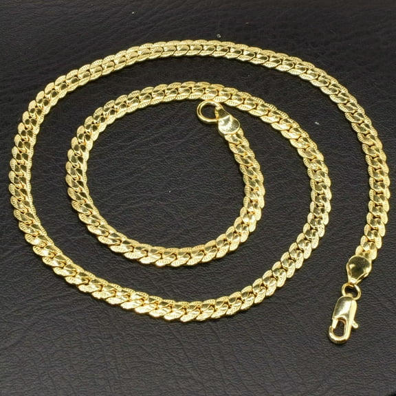 QQTDFG 18K Yellow Gold Filled 6MM 20Inch Jewelry Chain Link Necklace Pendant Gift-default